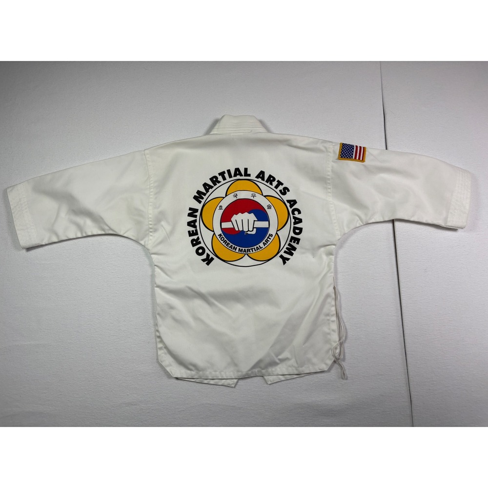 Tiger Claw Kids White Taekwondo Martial Arts Dobok Top Korea USA Patch Size 0000 - Picture 2 of 7